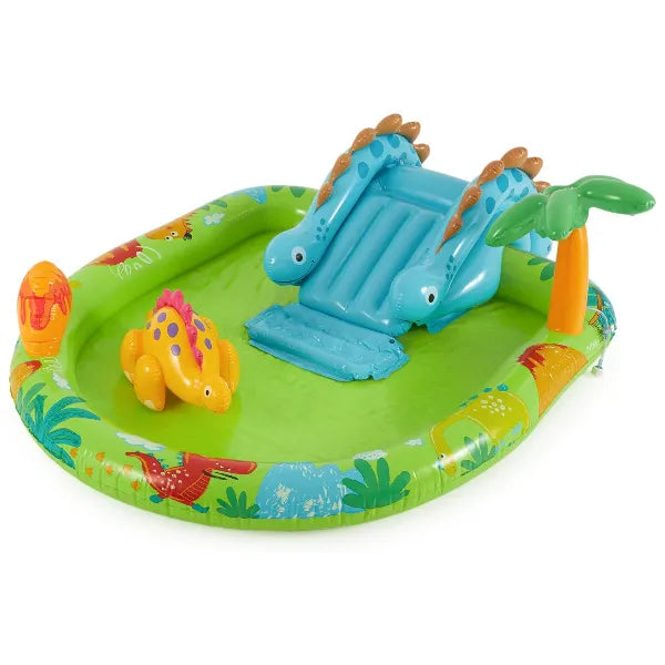 Intex Little Dino Inflatable Pool Play Center – Slide, Sprayer & Dino Toy