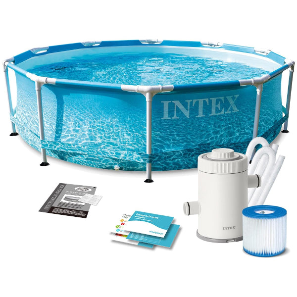 Intex Beachside Metal Frame Round Above Ground Pool (305 X 76 Cm)