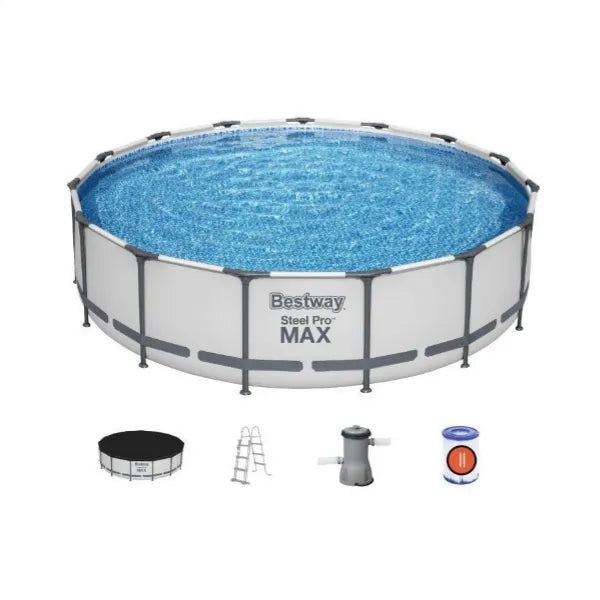 Bestway Steel Pro MAX Rack GardenSwimming Pool Set 4.57m x 1.07m