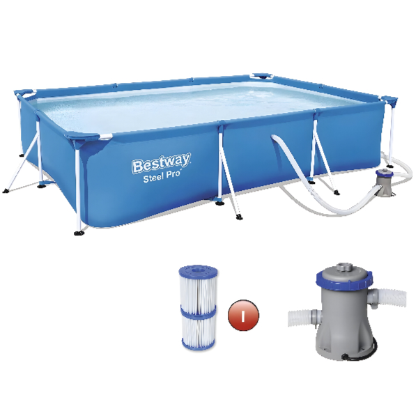 Bestway Steel Pro Rectangular Pool Set – 3.00m x 2.01m x 0.66m