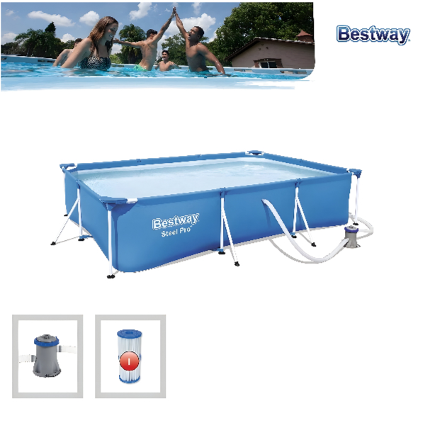 Bestway Steel Pro Rectangular Pool Set – 3.00m x 2.01m x 0.66m alternate