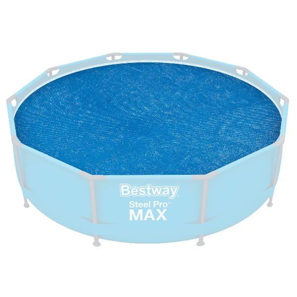 Bestway Solar Pool Cover For 305Cm Round Pools, Pe Heat Retaining Pool Cover, Blue, Ø289Cm