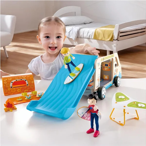 Hape Wooden Pretend Play Adventure Van with Camping Accessories (PSFS167) alternate