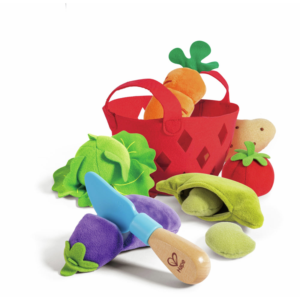 Hape Toddler Vegetable Basket Soft Toy Grocery Food Playset For Kids