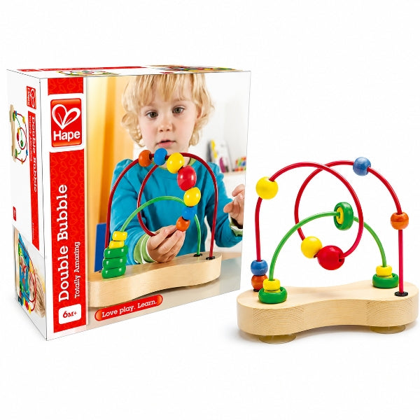 Hape Double Bubble Wooden Bead Maze Activity Toy