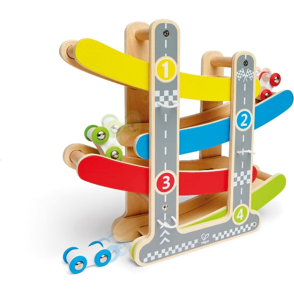 Hape Kids Wooden Racing Track with Flip Cars alternate