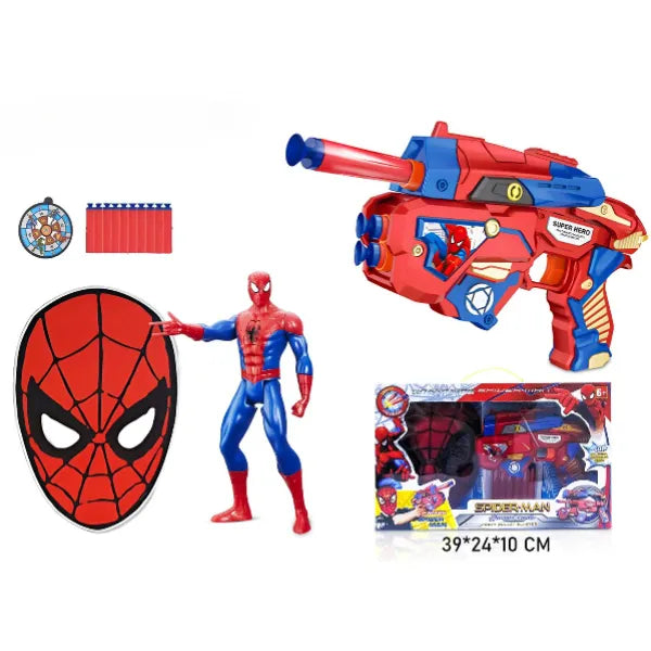 Spiderman Soft Bullet Gun With Mask
 (PSIS143)