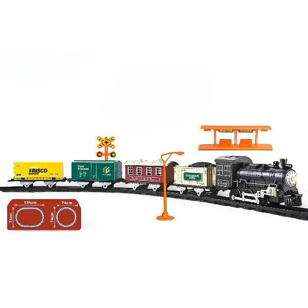 Classic Battery Operated Train Set with Tracks & Accessories Toys For Kids alternate
