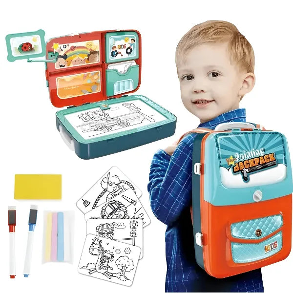 3-in-1 interactive Kids Painting Backpack Activity Set