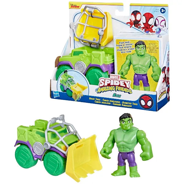 Spidey and His Amazing Friends Hulk Truck with Accessory, Preschool Marvel Super Hero Toy
