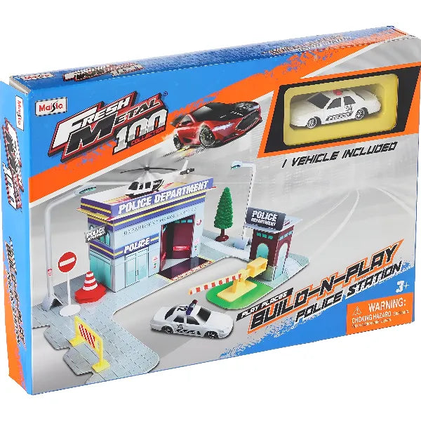 Maisto Fresh Metal Build-N-Play – Police Department Playset for Kids