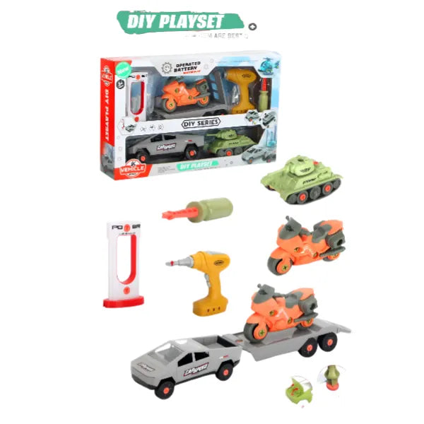 Battery Operated Diy Vehicle Play Set  - Building Kit