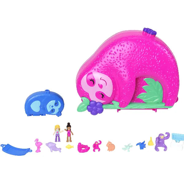 Polly Pocket Sloth Family 2-in-1 Purse Compact – Dolls & Travel Playset alternate