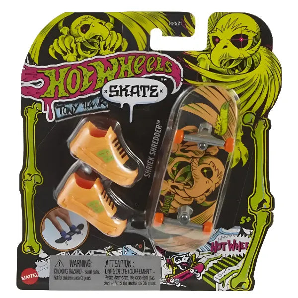 Hot Wheels Skates Neon Bones Tony Hawk Fingerboard with Removable Shoe – Assorted