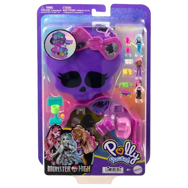 Polly Pocket Monster High Playset with 3 Micro Dolls and Accessories