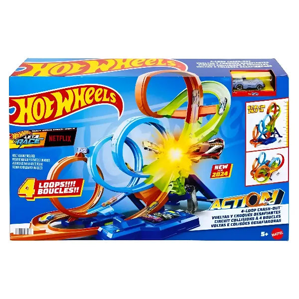 Hot Wheels Action Endless Loop Boosted Track Set for Kids