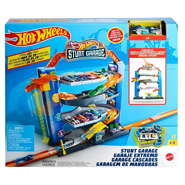 Hot Wheels Jump & Drop 4-Level Garage Playset for Kids