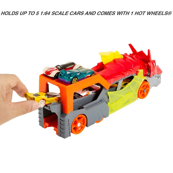 Hot Wheels City Dragon Launch Transporter With Car Launcher, Vehicle Storage Capacity & Dragon-Themed Racing Action alternate