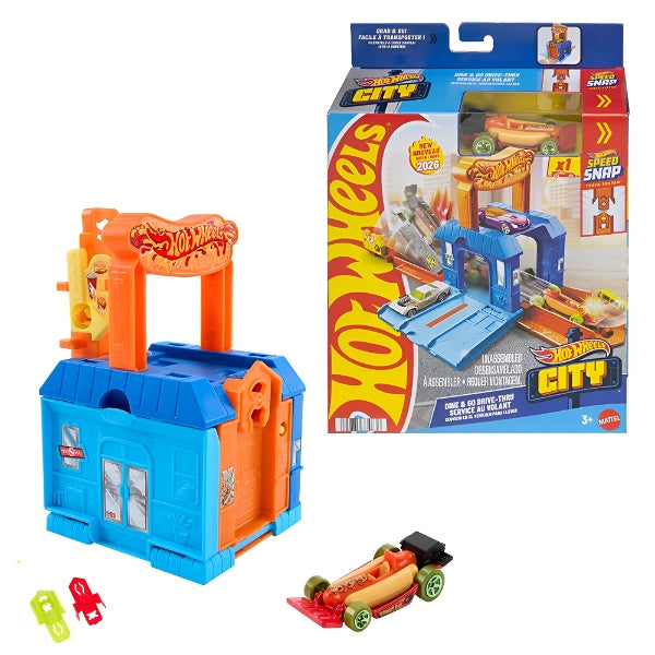 Hot Wheels City Fold N Go Playset With 1:64 Scale Car
