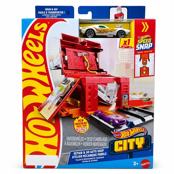 Hot Wheels City Track Mechanic Shop Playset With 1:64 Scale Car
