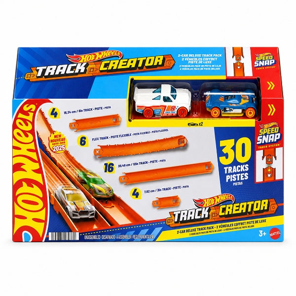 Hot Wheels Track Creator Deluxe Track Pack With 25 Ft Speed Snap Track & 2 Toy Cars