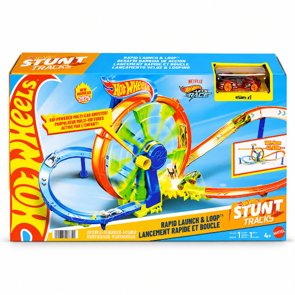 Hot Wheels Stunt Tracks Turbine Challenge Track Set With Die-Cast Toy Car