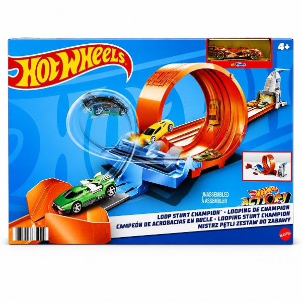 Hot Wheels Loop Stunt Champion Track Set With Dual-Track Loop & 1:64 Scale Toy Car