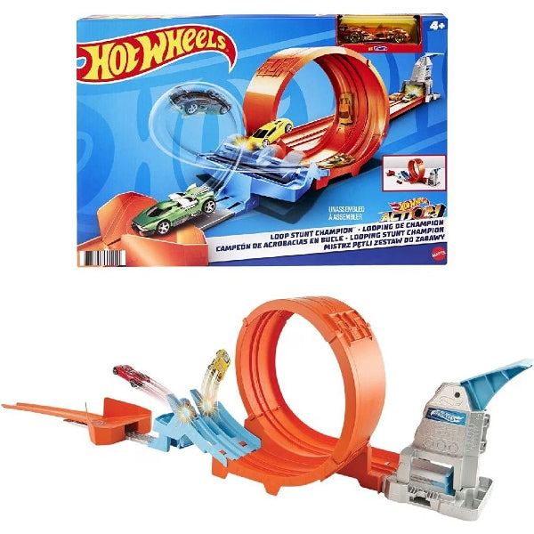 Hot Wheels Loop Stunt Champion Track Set With Dual-Track Loop & 1:64 Scale Toy Car alternate