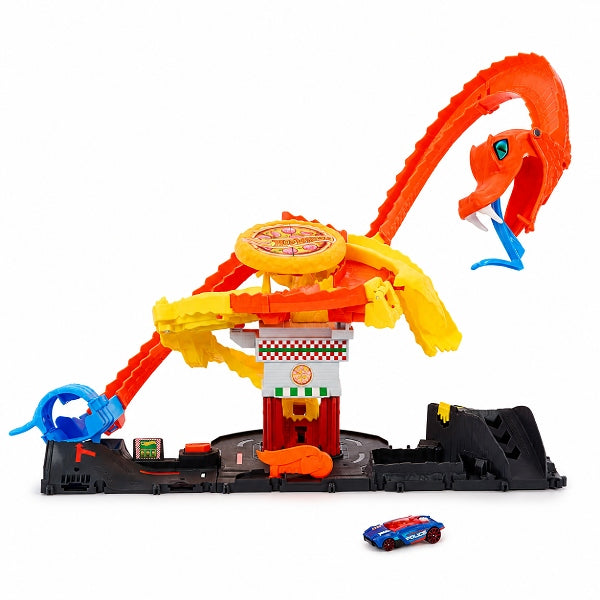 Hot Wheels City Pizza Slam Cobra Attack Playset With 1:64 Scale Toy Car alternate