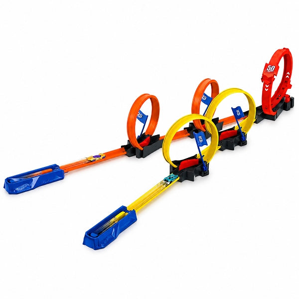 Hot Wheels Action Multi-Loop Race-Off Track Set With 1:64 Scale Toy Car alternate