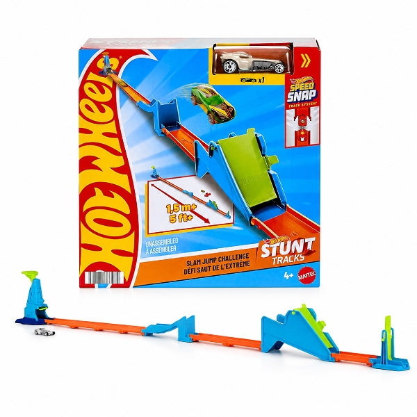 Hot Wheels Stunt Tracks Slam Jump Challenge Track Set With Toy Car alternate