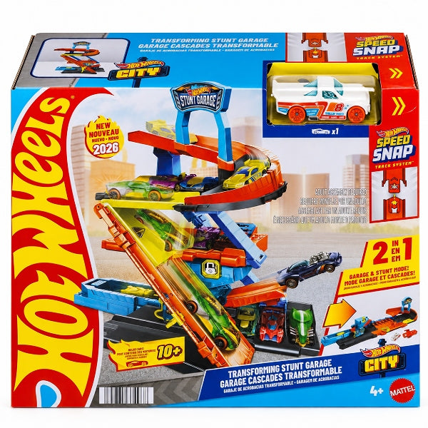 Hot Wheels City Transforming Stunt Garage Track Set With Die-Cast Toy Car