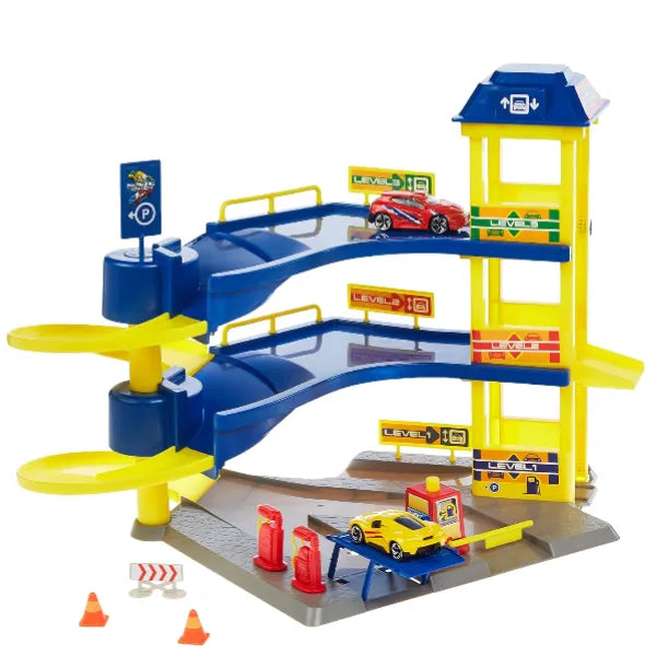 Dickie Toys موقف سيارات مع سيارتين للأطفال