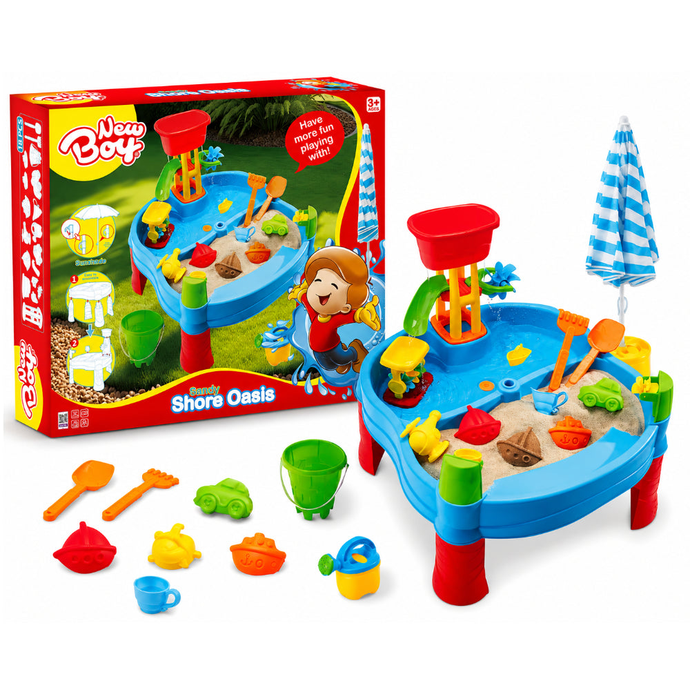 New Boy Sandy Shore Oasis Sand & Water Play Table Set