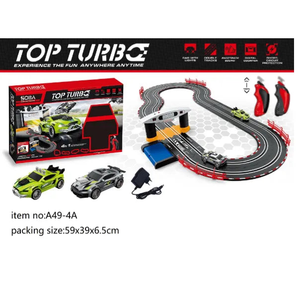 Diy Racing Track Set With Car And  Light And  Sound
