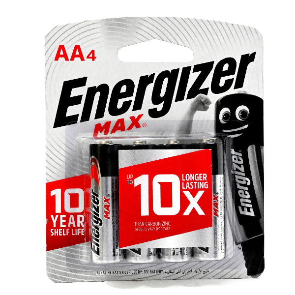 Energizer Max Aa Alkaline Batteries – Long-Lasting Power,Pack Of 4