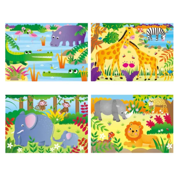 Galt 4 Puzzles in a Box - Fun Colourful Jungle Jigsaw Puzzles Kids Puzzles Set alternate