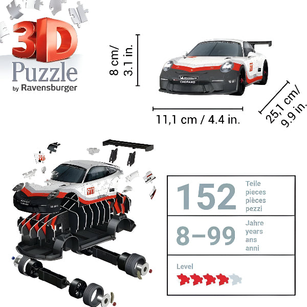 Ravensburger Porsche 911 Gt3 Cup – 108 Piece 3D Jigsaw Puzzle Game alternate