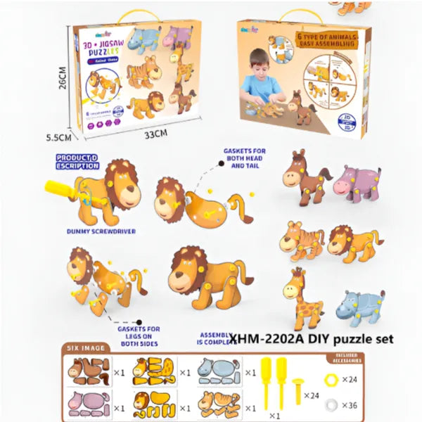 3D Jigsaw Puzzles-Diy Animal Theme (Pzwd02 )