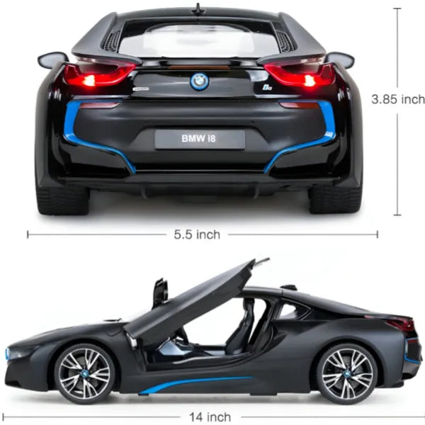 Rastar BMW i8 Radio Remote Control Racing Toy Car-Scale:1:18-MattBlack alternate