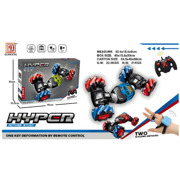 Deformation Stunt Double Sided RC Car with 2.4 GHZ Remote Control & Watch Control Function