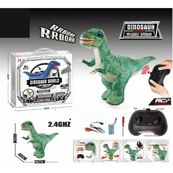 Remote Control Inflatable Dinosaur with Wheels