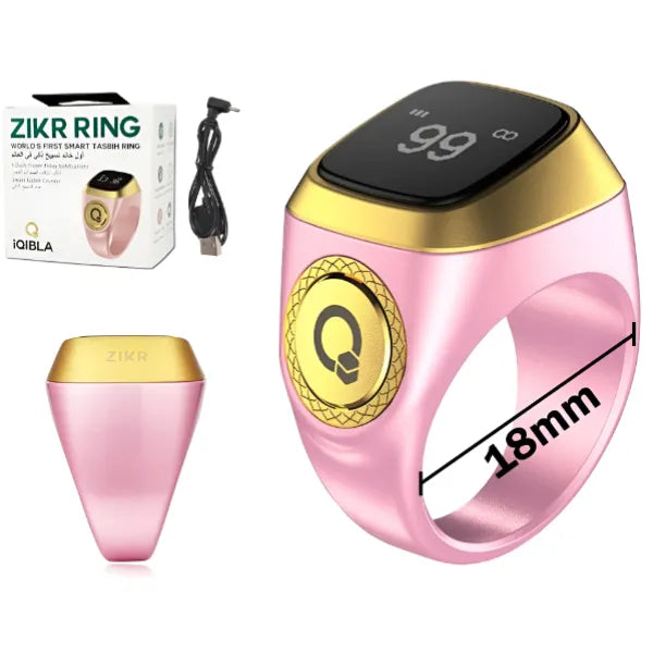 Smart Thasbeeh Ring With Light-Pink  (RKQL52)