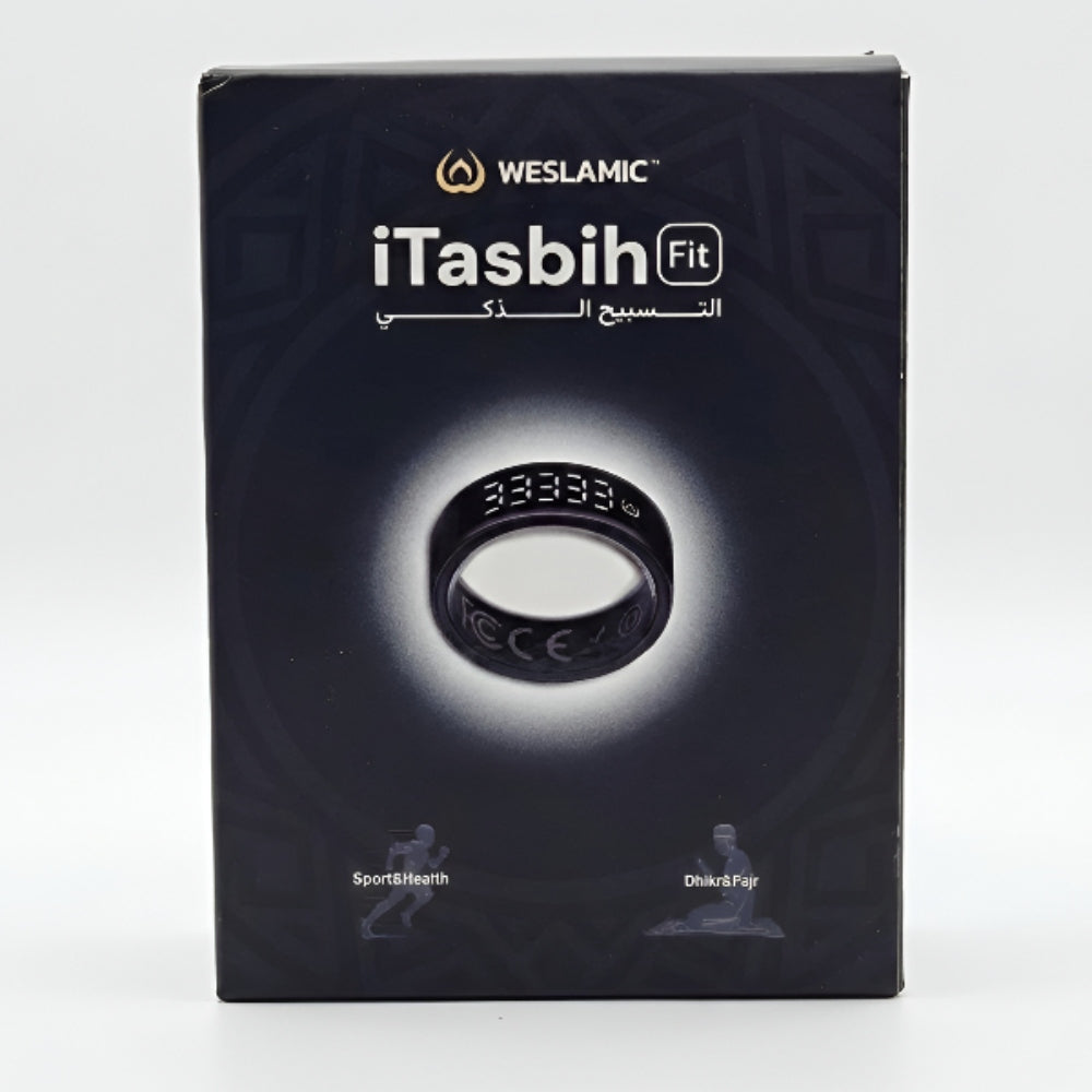 Weslamic Itasbih Fit Smart Ring – Digital Dhikr Counter With Health & Wellness Tracking (Size 10)