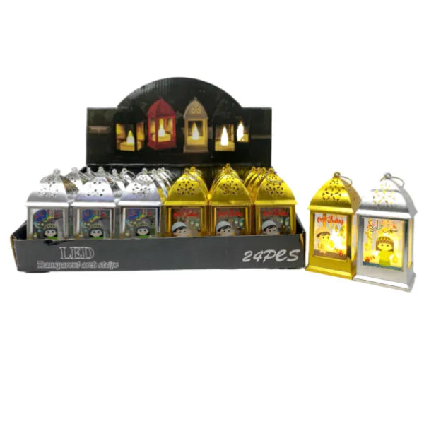Ramadan Kareem Decorative Plastic Led Lantern-10 CM-Assorted colors