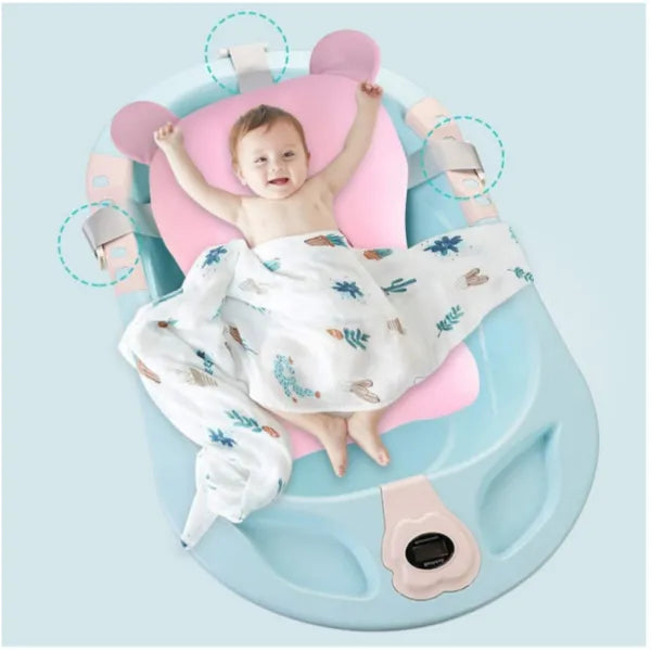 Moon Anti-Slip Baby Adjustable Bathtub - Pink