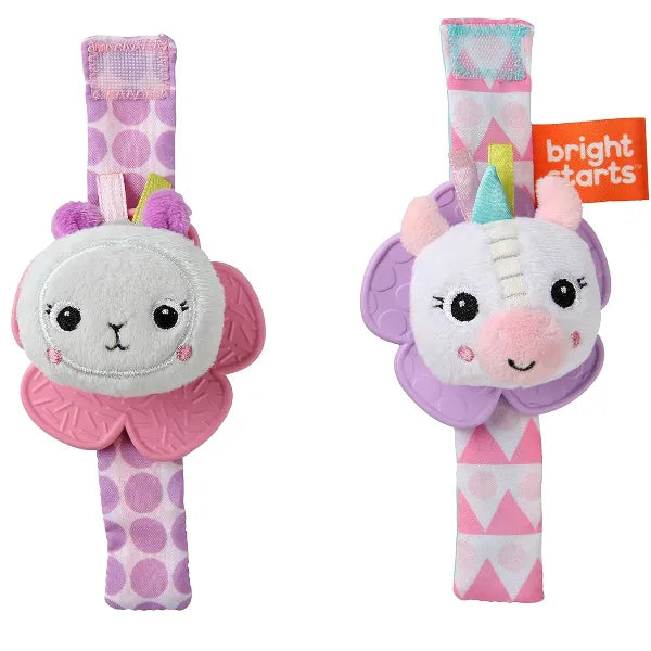 Bright Starts Rattle & Teethe Wrist Pals Toy - Unicorn & Llama alternate