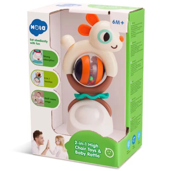 Hola 2 In 1 High Chair Toys & Baby Rattle Naughty Rabbit (RLLT24)