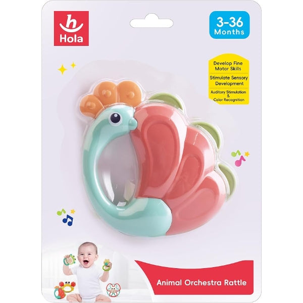 Hola Peacock Musical Rattle Toy for Babies