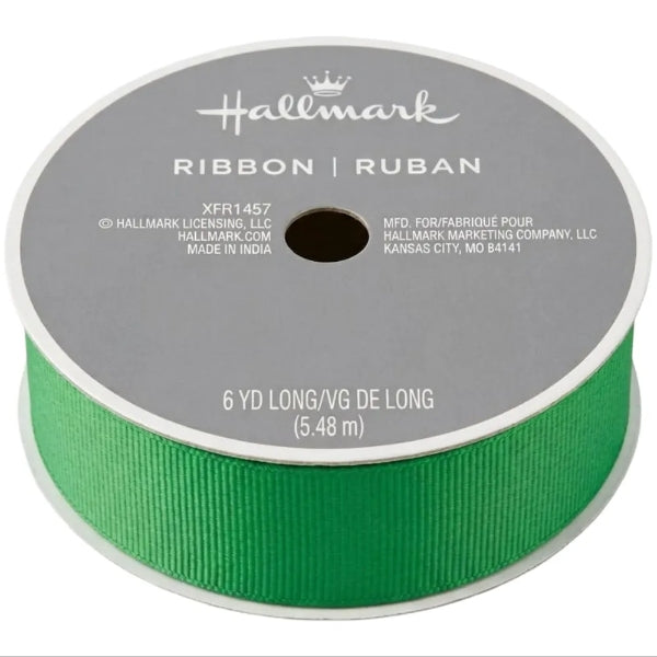 Hallmark Decorative Grosgrain Ribbon – Green, 5.48 M